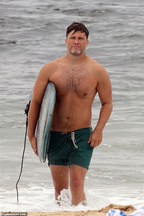 colin jost naked|Colin Jost spotted surfing shirtless in the Hamptons